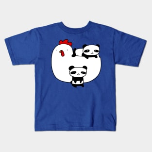 Chicken and Baby Pandas Kids T-Shirt